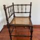 Chaise d’angle bois et rotin