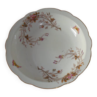 Plat rond légumier en porcelaine. Art nouveau