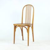Vintage Thonet Bentwood Oak Chair With Original Label, Czechoslovakia, 1920