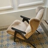 Fauteuil Wing chair à système de relaxation année 50/60