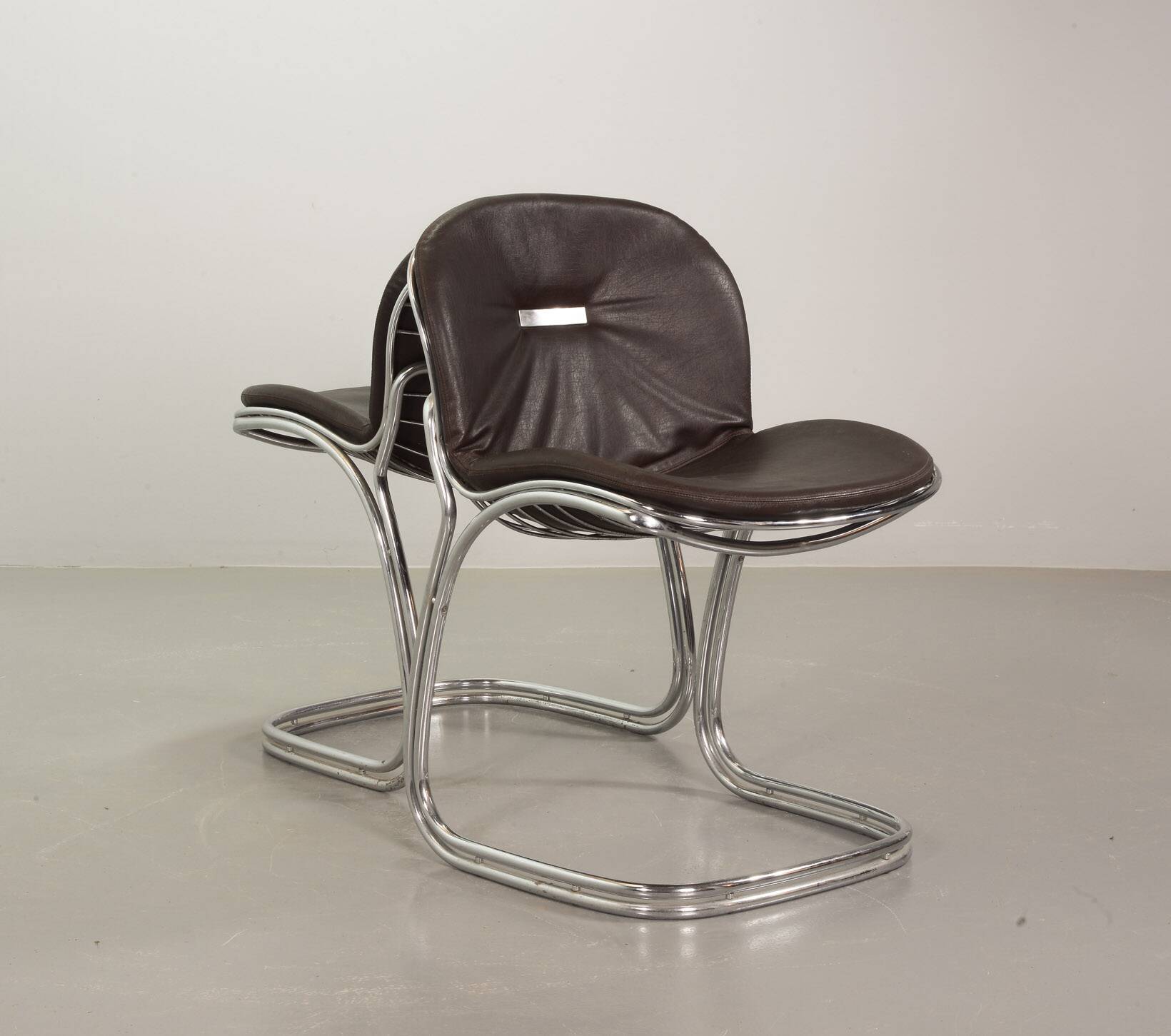 Chaise Chrome de Salle à Manger 70er Gastone Rinaldi Rima Ère Vintage