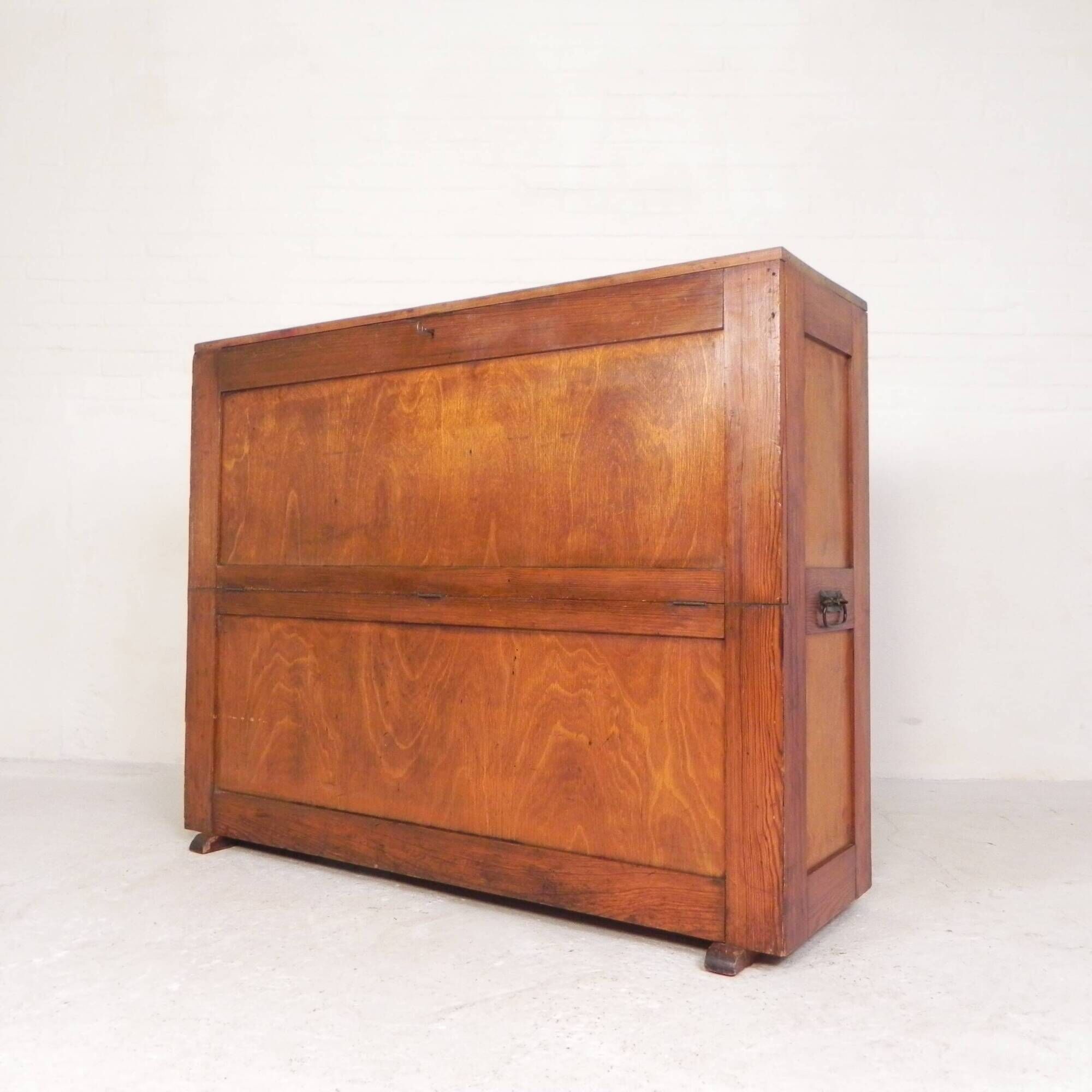 Pine school chart cabinet, architect's cabinet, map cabinet, 1930s
