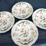 Set of 4 gien "bird of paradise" soup plates