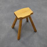 Tabouret vintage en bois, années 1970