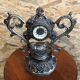 Old clock table clock baroque style metal gray made in italy vintage