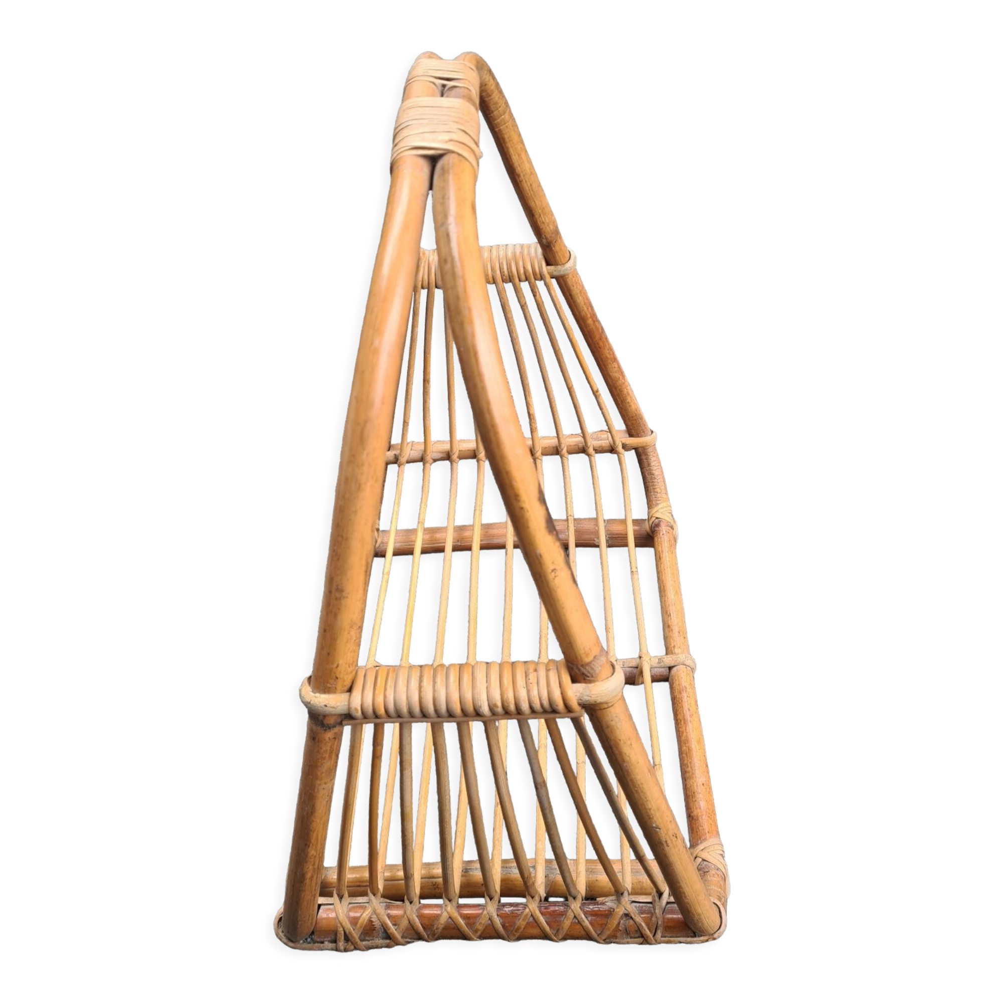 Rattan log holder: vintage