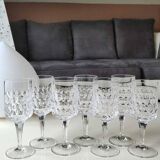 Set of 7 wine glasses. Peill & Putzler. Granada model. Crystal.