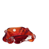 Flavio Poli Seguso Sommerso Red Amber Vintage 60s Art Glass Ashtray