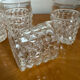 Vintage diamond tip cut whisky glasses 1960/70