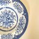 Set of six English deep plates, made of ironstone ceramic, floral patterns.