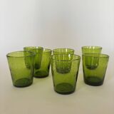 Lot de 7 verres Biot vert