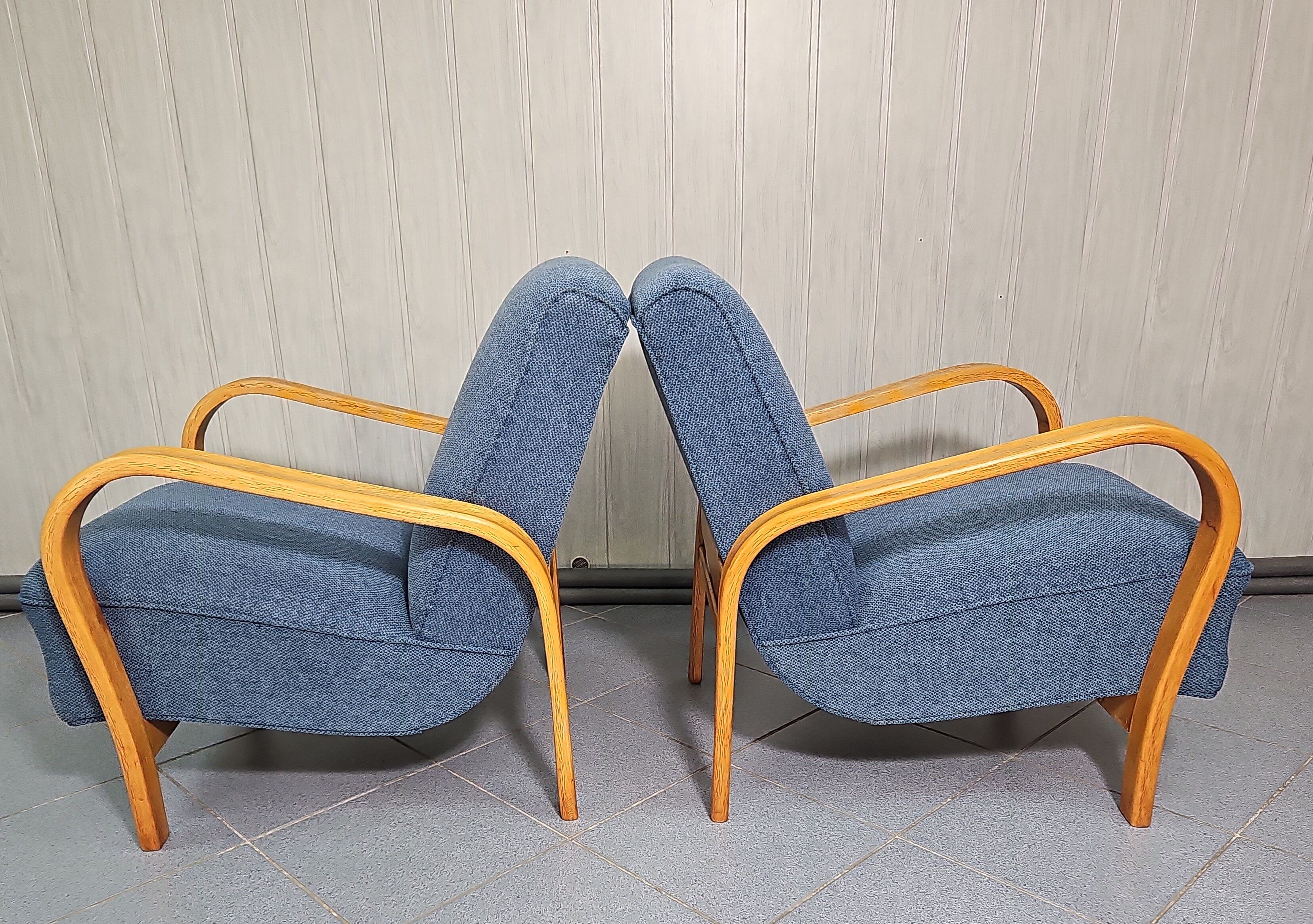 Pair of armchairs designed by K. Koželka & Antonín Kropáček for  Interier Praha Czechoslovakia 1950.