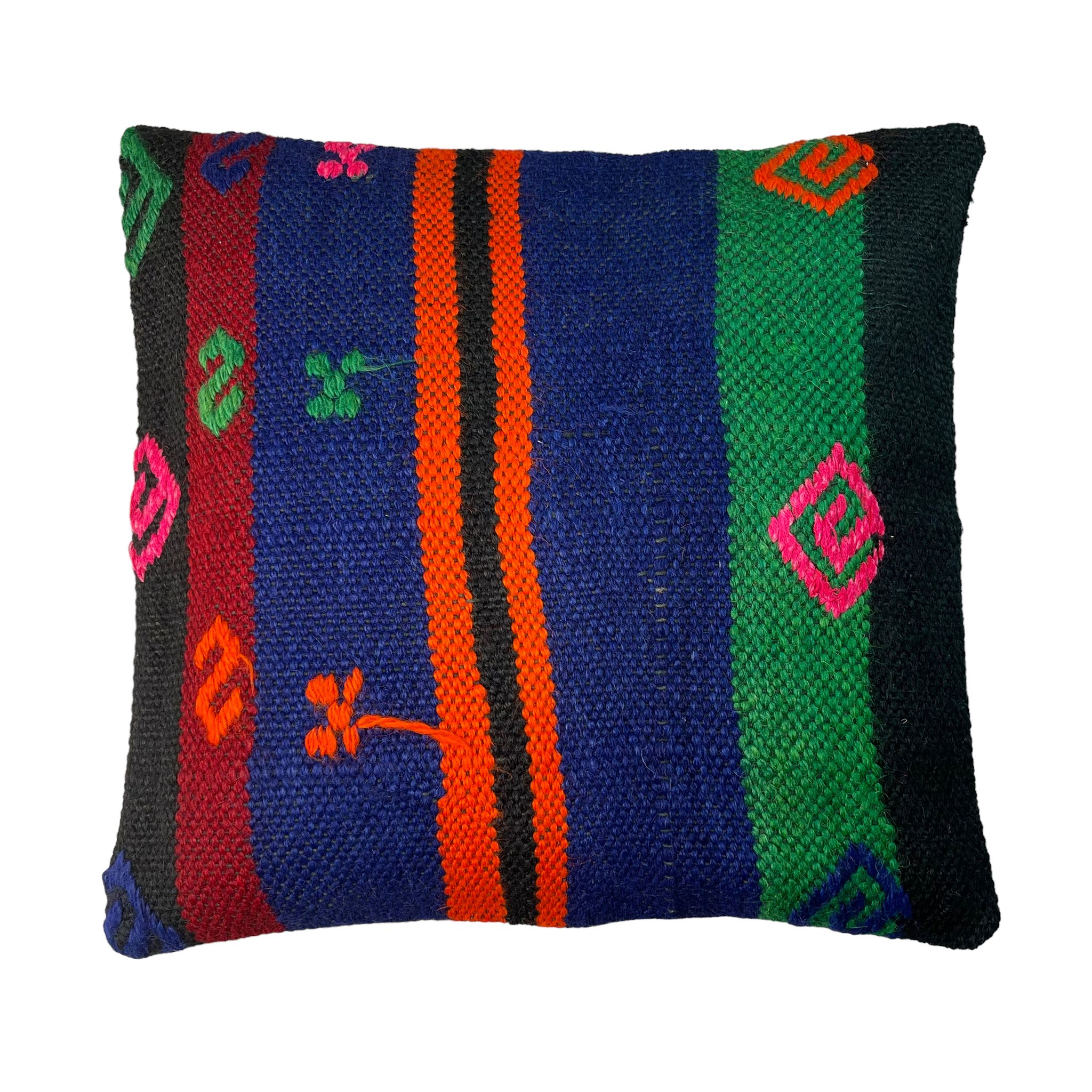 Housse de coussin en kilim turc vintage 40x40cm