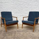 Set of two Scandinavian-style oak armchairs