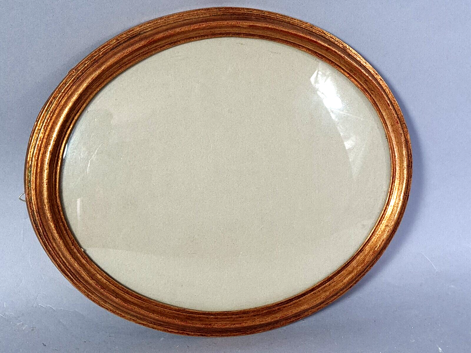 Oval frame curved glass gilded wood gold leaf 34x28 foliage 29.5x23.5 cm SB