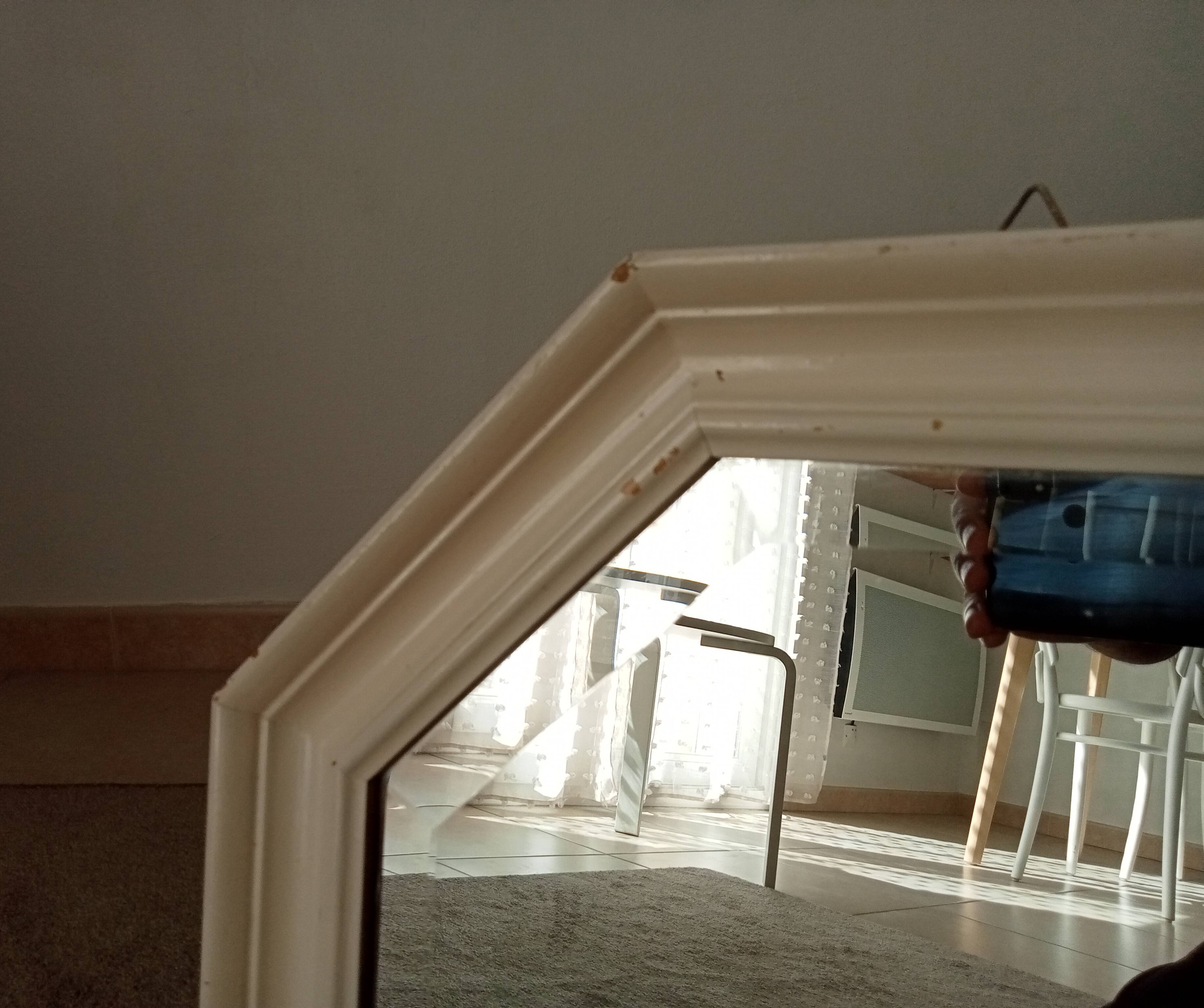 Miroir vintage octogonale biseauté style shabby chic