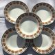 5 Badonviller red and black Scottish soup plates