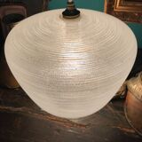 Engraved glass hanging lamp, 1950