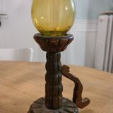 Vintage wooden candle holder