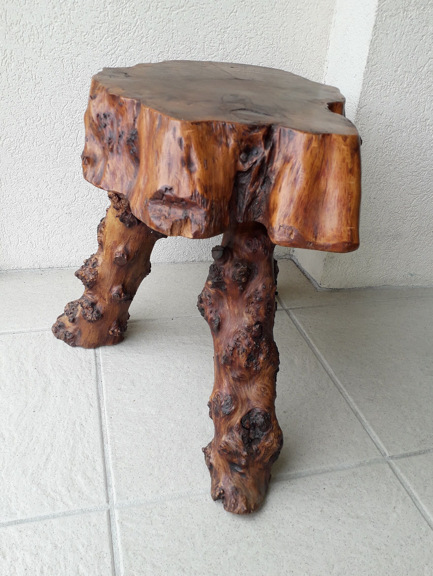 Solid wood stool