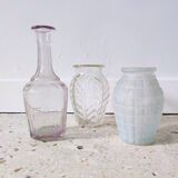 Small transparent molded glass vase