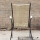 Wrought iron armchair, brass & scoubidou, France 1950s