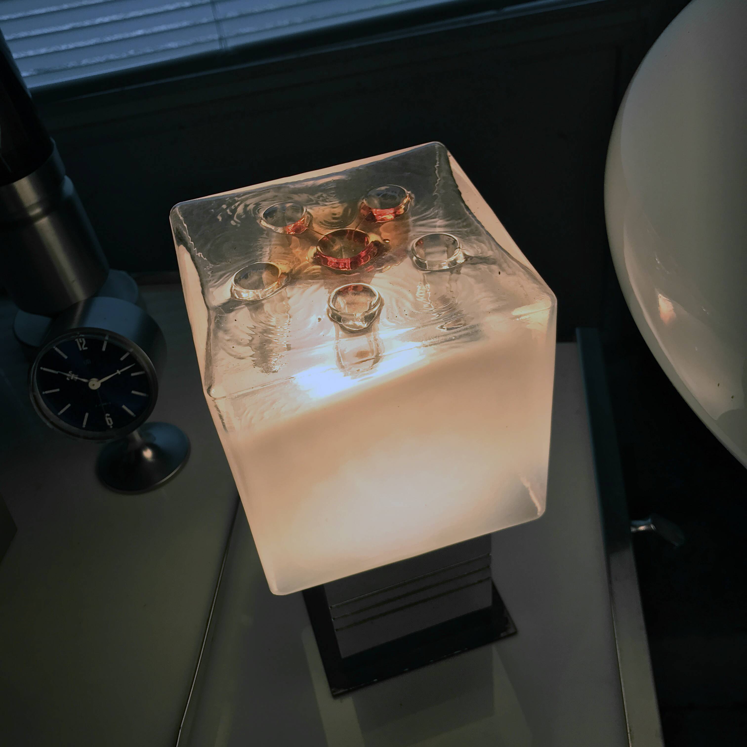 Vintage Bedside Lamp • Cubic • Gaetano Sciolari • 1969