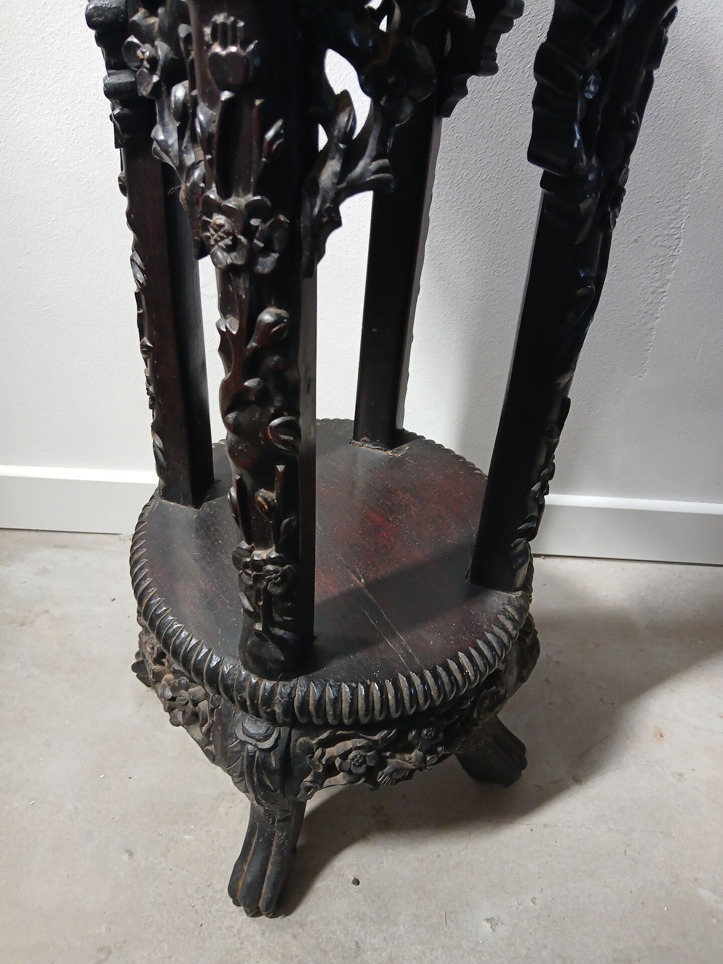 Antique Japanese stand or side table from the late 19th century.