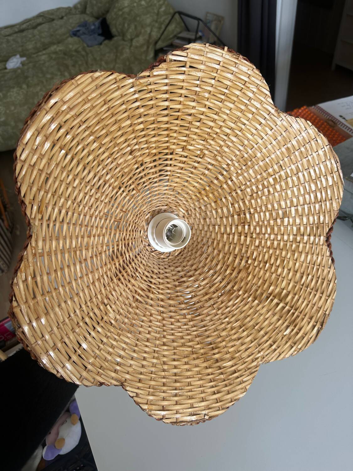 Vintage wicker pendant light