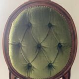 Chaise ancienne en bois et velours capitonné