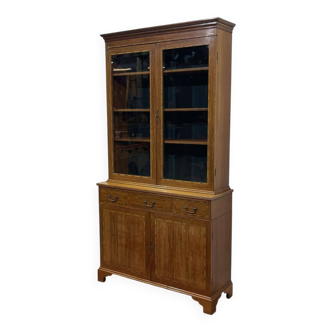 English two-piece mahogany bookcase from the 1950s