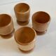 4 vintage turned wooden egg cups