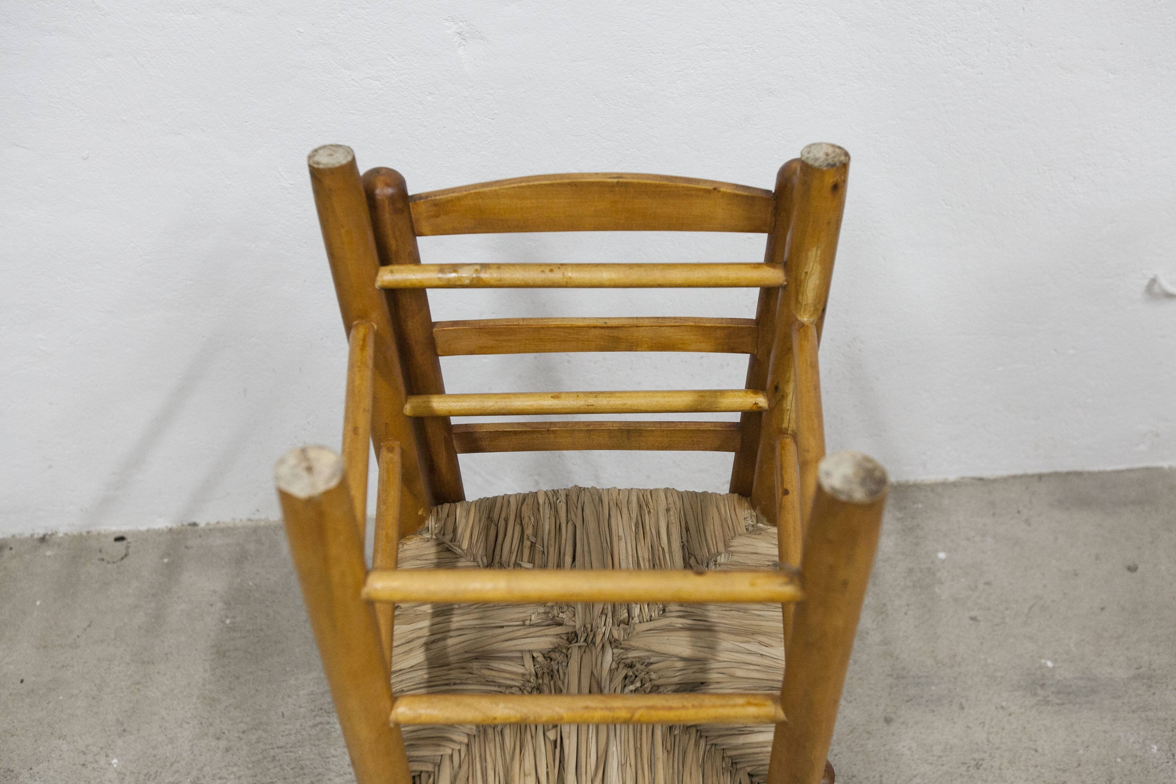 Pair of rustic chairs in solid ash
