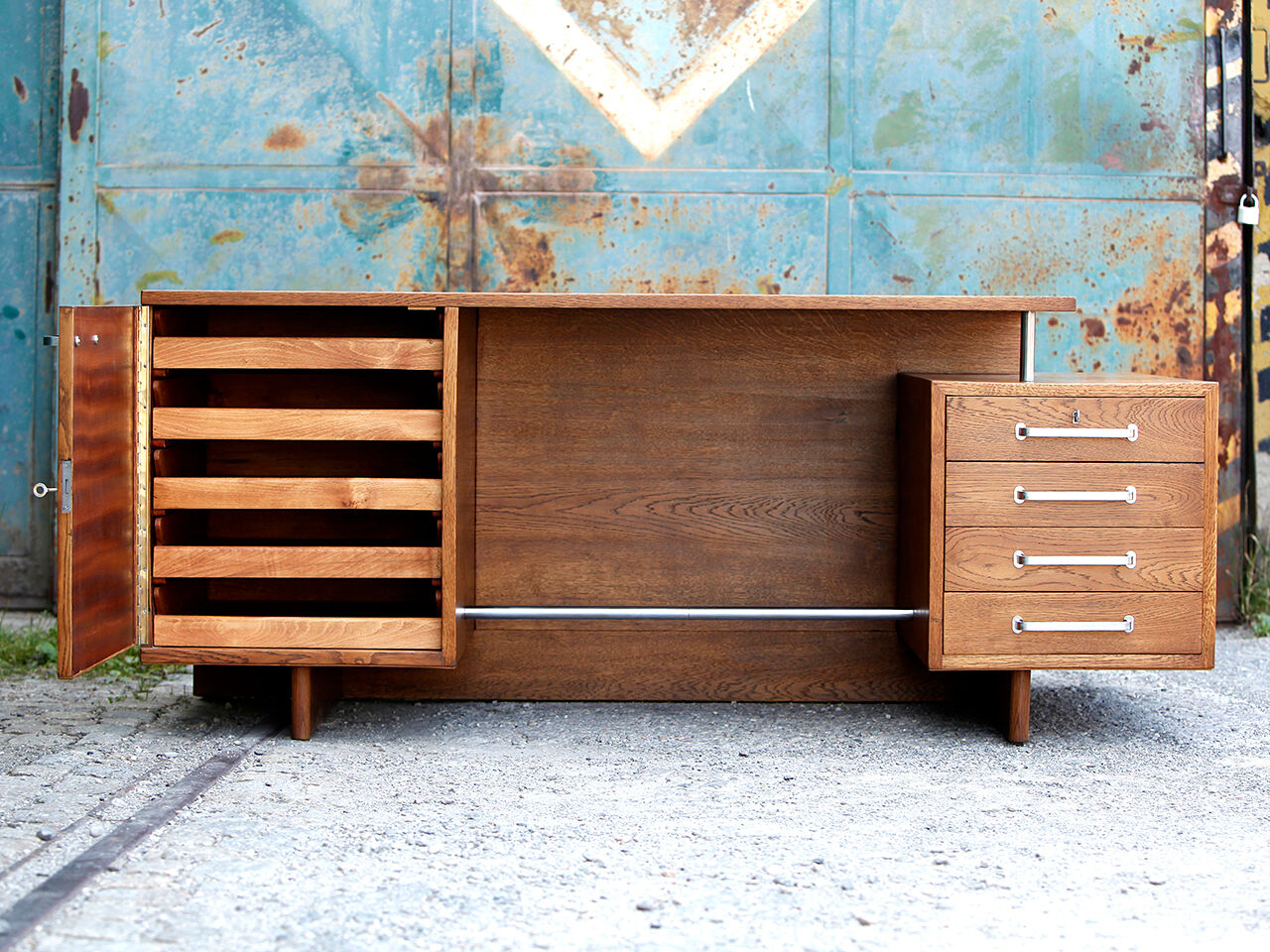 Large Freestanding Functionalist Desk, Jiri Kroha, 1930s