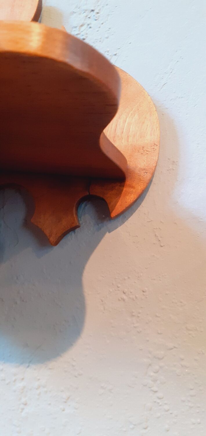 Pair of shelves late nineteenth century in solid walnut style Gothic