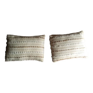 2 coussins cale-dos beiges tissage