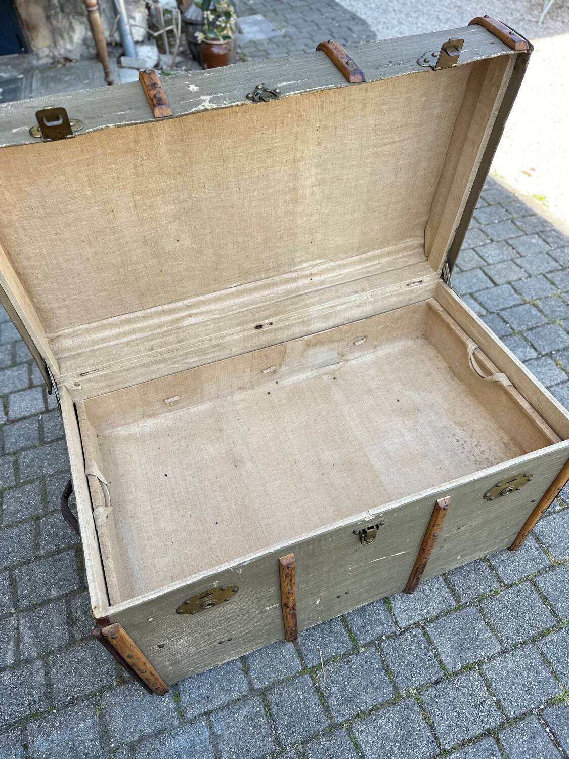 Antique travel trunk