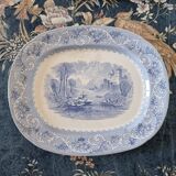Large English Staffordshire "Rhine" Porcelain Platter or Tray from 1870