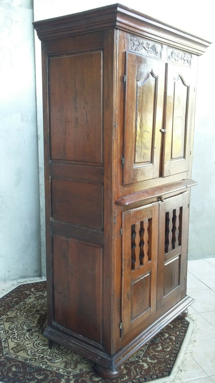 Rustic buffet in natural wood