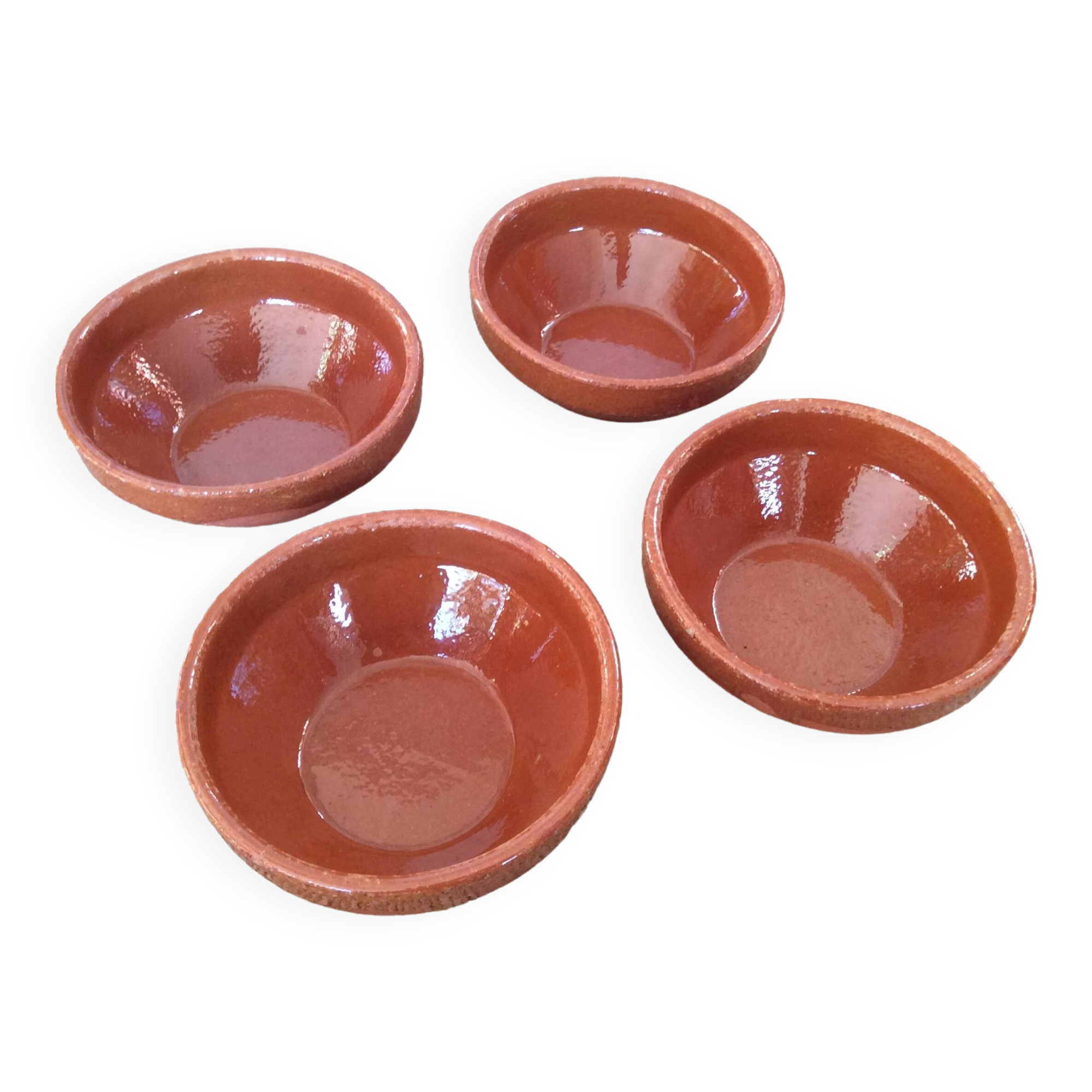 4 glazed terracotta bowls