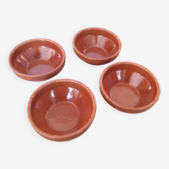 4 glazed terracotta bowls