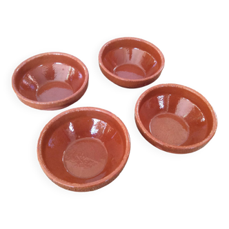 4 glazed terracotta bowls