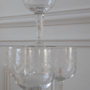 Set of 9 crystal wine glasses engraved early twentieth century