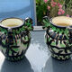 Pair of vases Vallauris decoration hand 561 signed