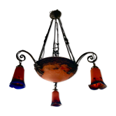 Art Deco chandelier, signed Jean Noverdy