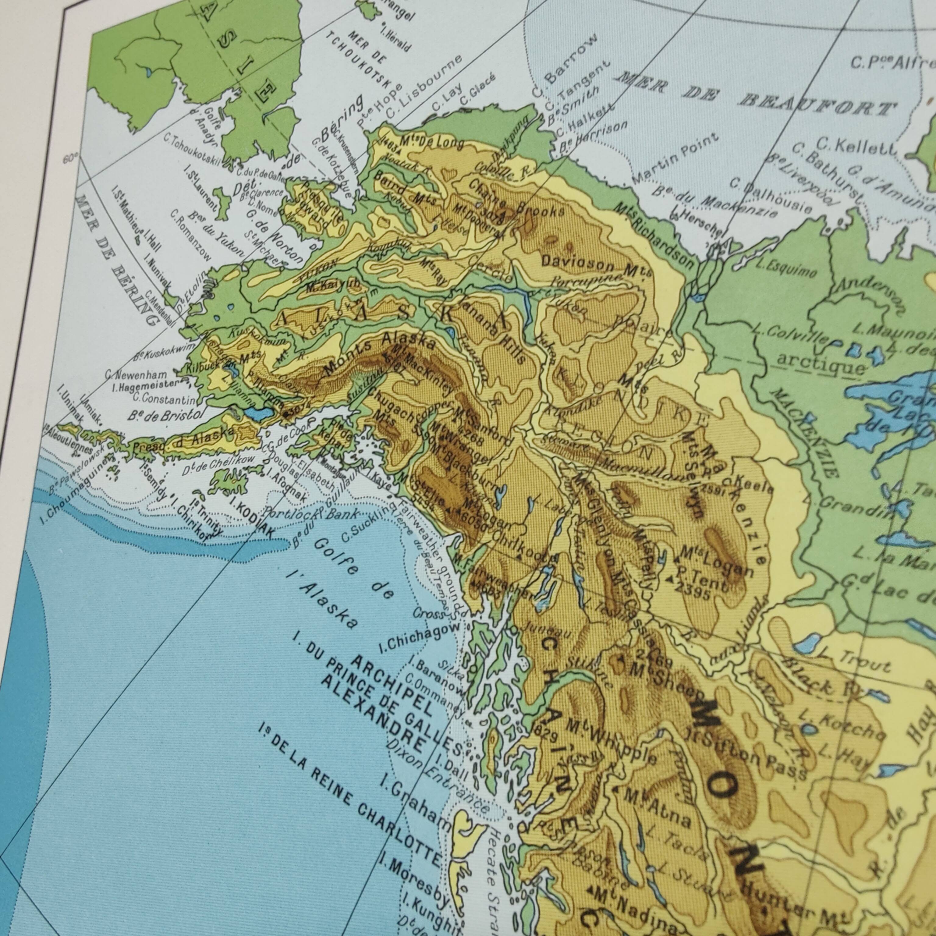 Carte Amérique du Nord vintage de 1950
