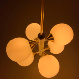 Kaiser Leuchten Sputnik in brass and metal with 6 opaline bulbs