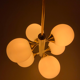 Kaiser Leuchten Sputnik in brass and metal with 6 opaline bulbs