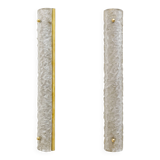 Pair of Modern Brass and Murano Glass "Scavo" Sconces