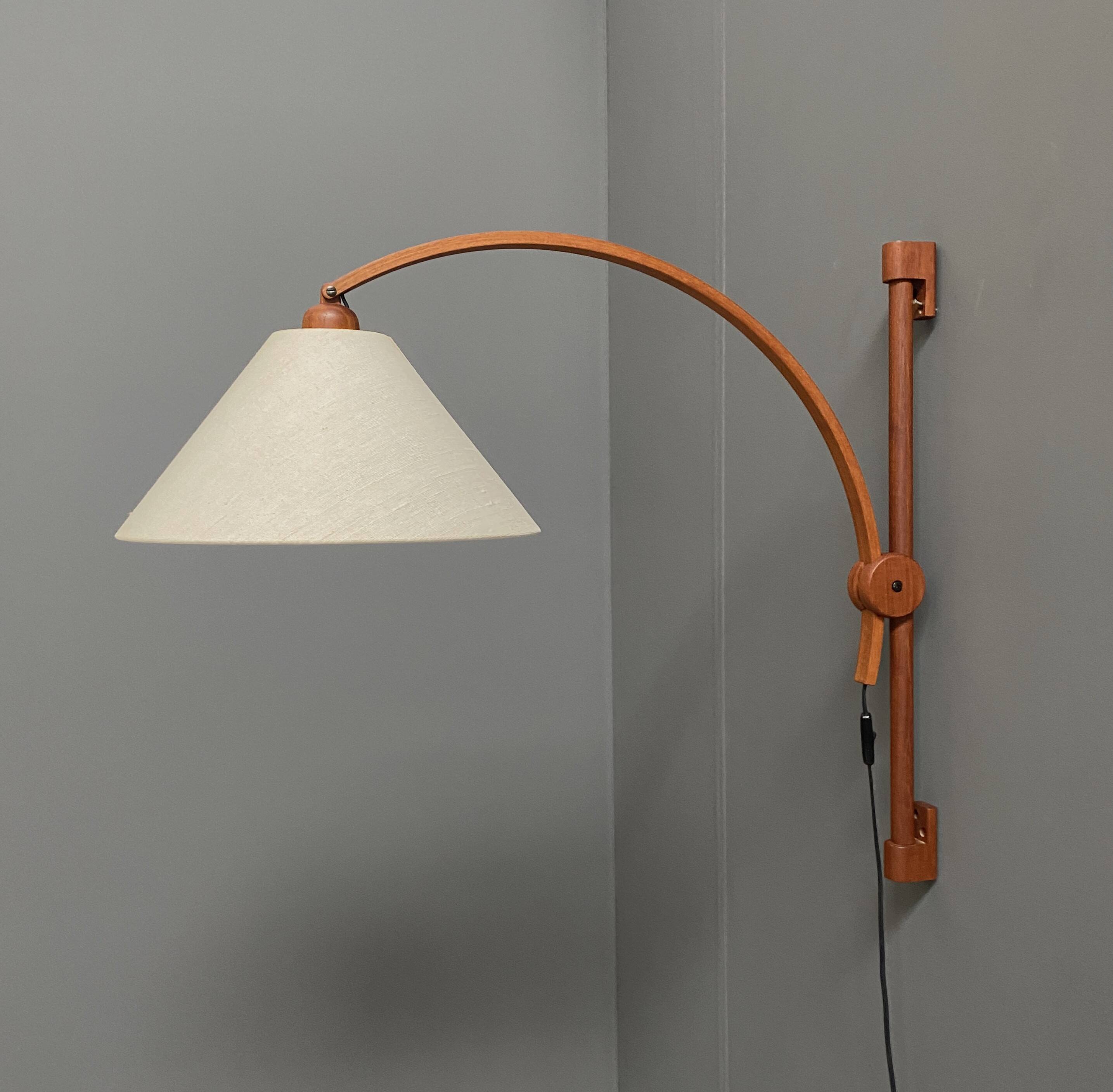 Danish teak wall lamp by Domus Denmark 1970s